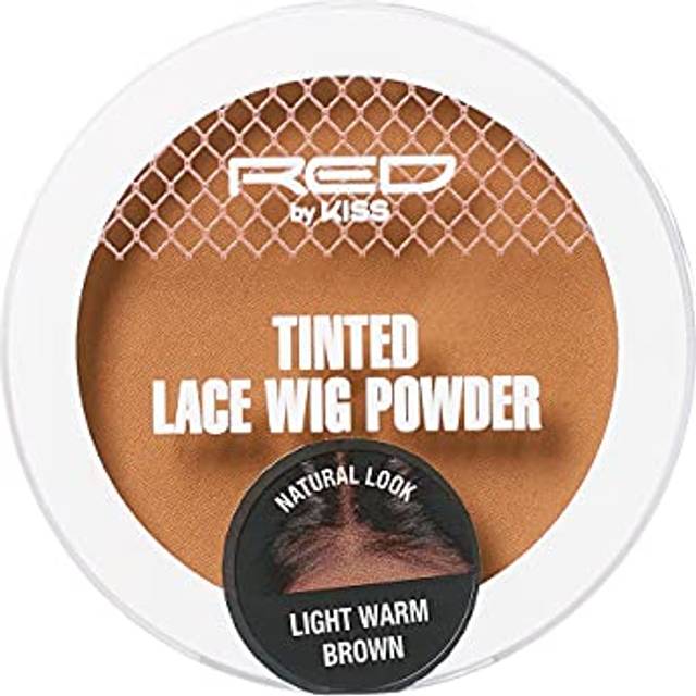 Red by Kiss Stocking Wig Cap 5 PCS (Dark Beige) with Lace Wig Powder Tinted (Light Warm Brown)