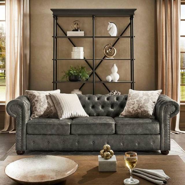 Jvmoebel® leather sofa couch-design upholstered three-seater couch set brown