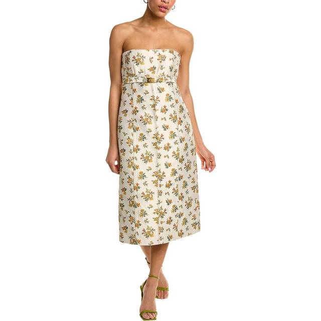Tory Burch Floral Jacquard Bustier Dress