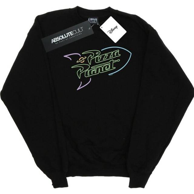 (3XL, Black) Disney Mens Toy Story Neon Pizza Planet Breast Print Sweatshirt
