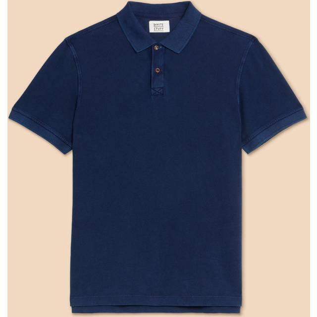Men's White Stuff Men's Utility Polo Deep Blue - Size: Regular/40