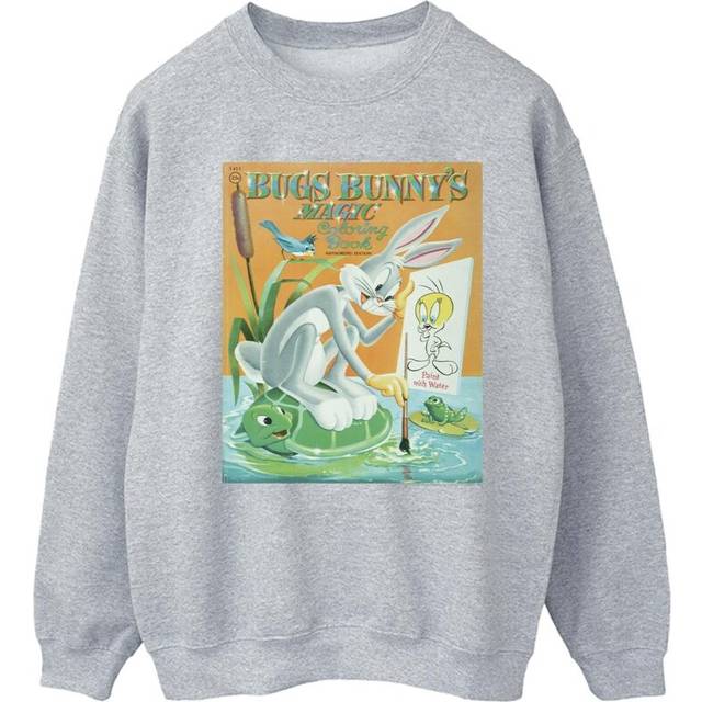 Looney Tunes Mens Bugs Bunny Coloring Book Sweatshirt XXL grey