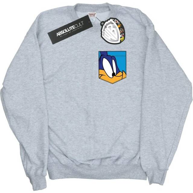 Road Runner Face Faux Pocket Sweatshirt - Grey - XXL