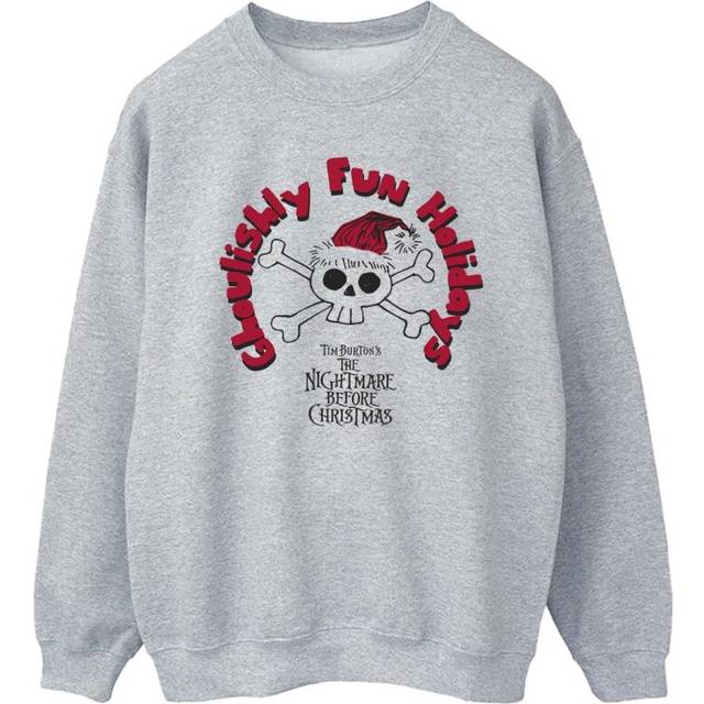 Disney Mens The Nightmare Before Christmas Ghouishly Fun Holidays Sweatshirt XXL grey