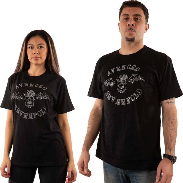 Avenged sevenfold unisex t-shirt: deathbat (diamante) (small)