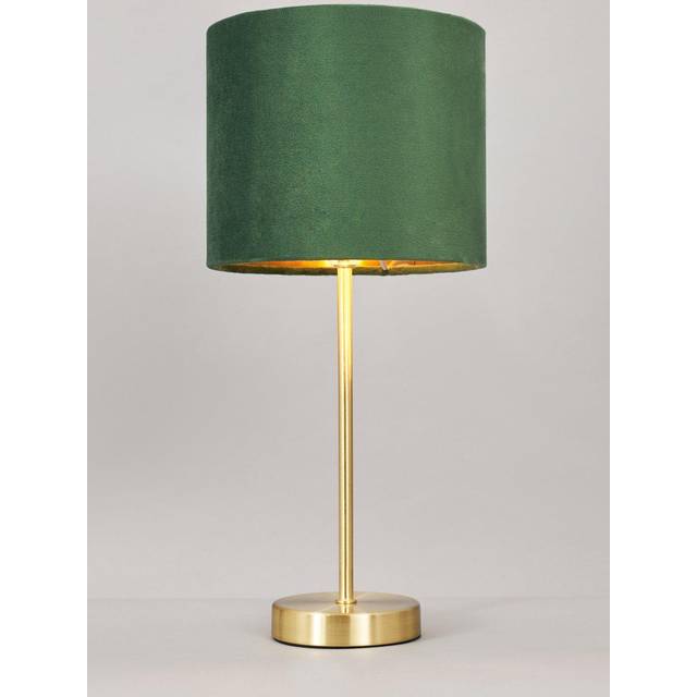 BHS Velvet Table Lamp - Green/Brass