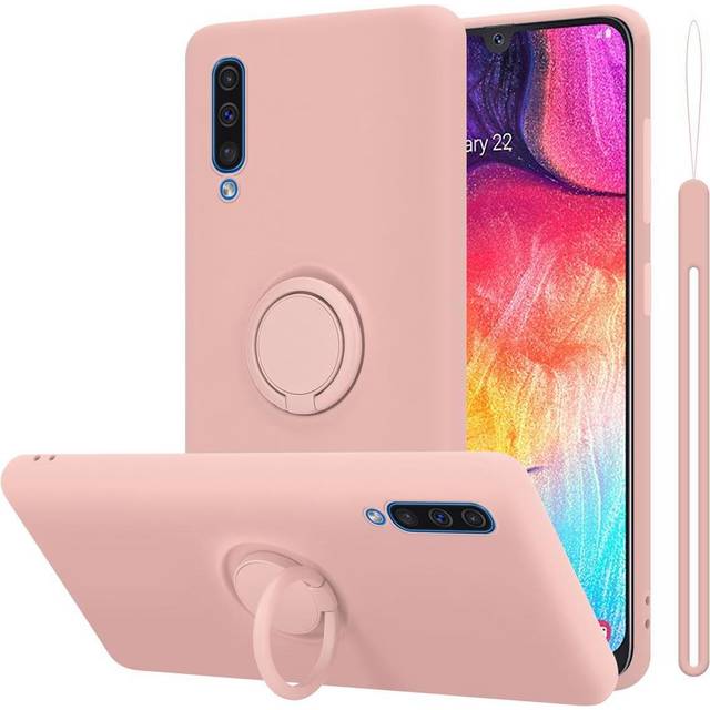 (LIQUID PINK) Cadorabo Case for Samsung Galaxy A50 4G / A50s / A30s Cover Protection TPU Silicone Gel Back case Fokus Ring