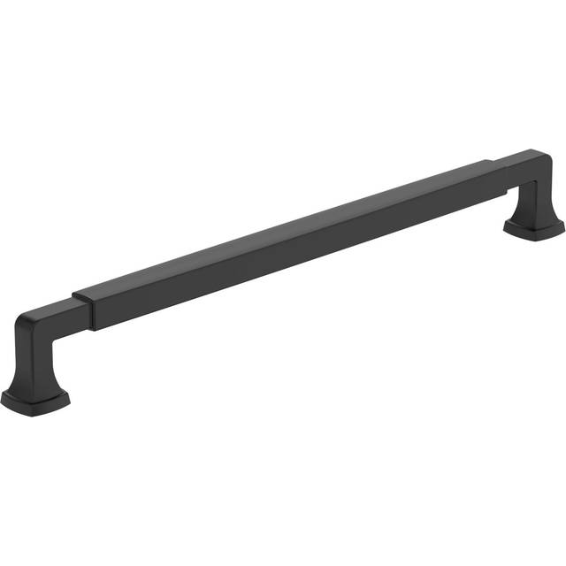 Amerock BP37400FB | Matte Black Cabinet Pull | 10-1/16 in (256 mm) Center-to-Center Cabinet Handle | Stature | Drawer Pull | Kitchen Cabinet Handle |