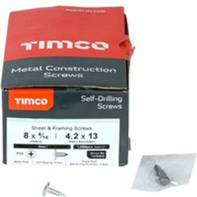 Timco - Sharp Point Wafer Head Silver Screws - 8 x 9/16