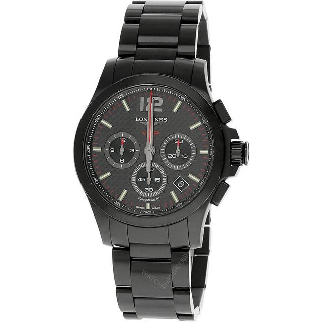 LONGINES Conquest V.H.P. CHRONO 42MM Black SS Men's Watch L37172666 / L3.717.2.66.6 - Gray - 42 mm