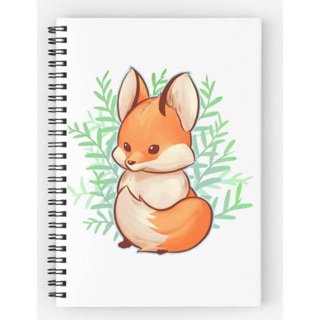 Spiral Notebook Cute small fox A5 120 Pages