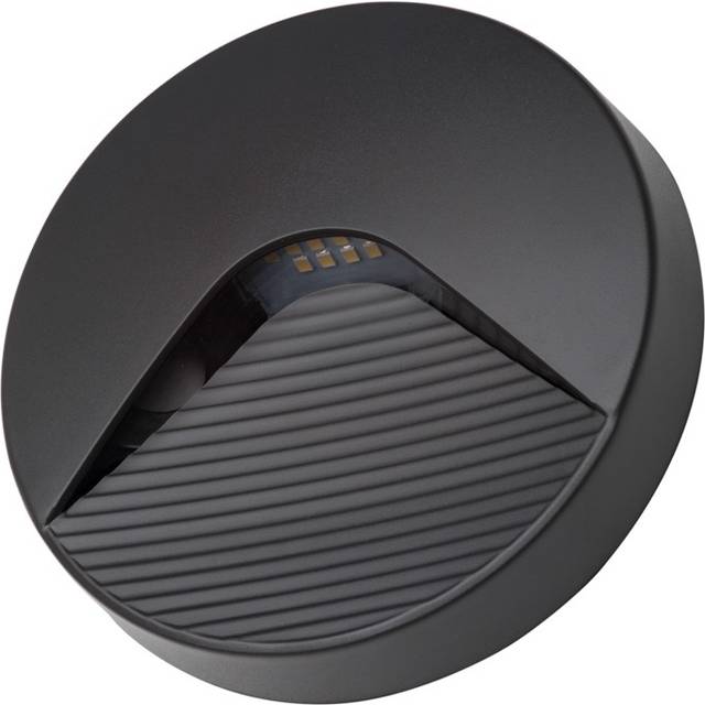Burray LED Round Surface Brick Wall Light, Anthracite