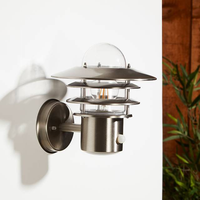Edit Stage Outdoor Wall Light with PIR Sensor - Stainless Steel