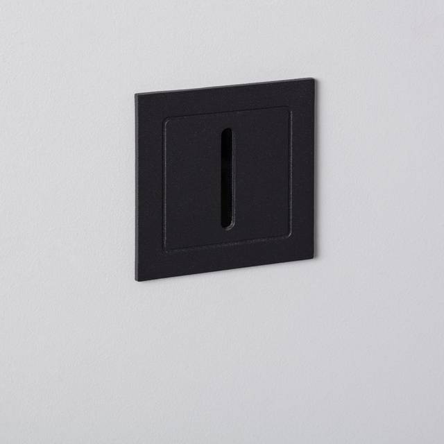 Edit Wabi 3W Linear Aluminium Daylight LED Outdoor Recessed Wall Light - Black