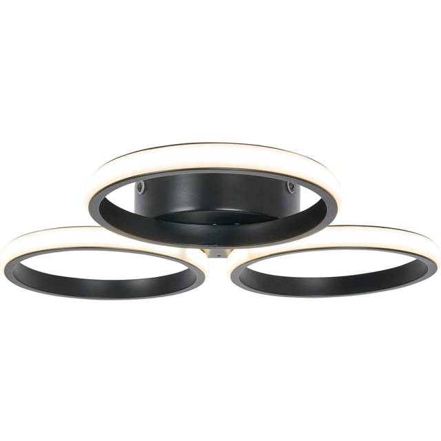 Sula LED Rings Bathroom Flush Ceiling Light, Black