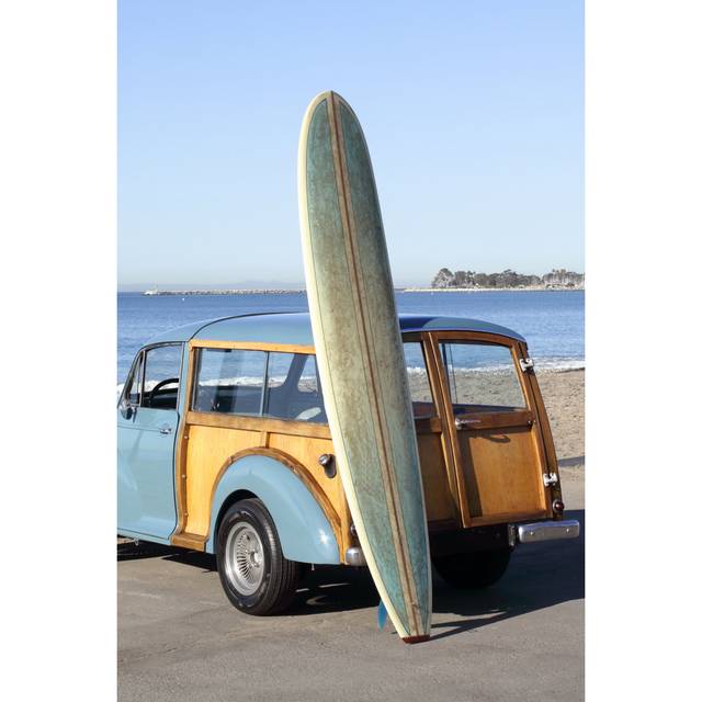 Woody Watching The Waves With Surfboard (30cm H x 20cm W)
