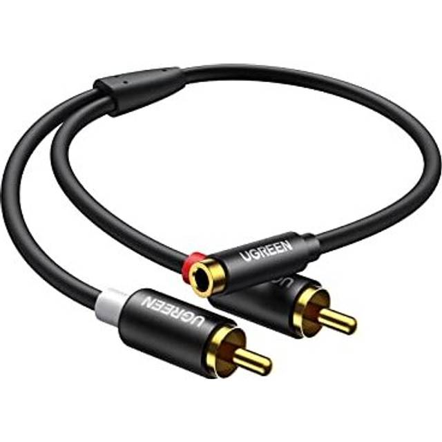 RCA to 35mm Female Adapter 2 Phono Male Mini Jack Cable Red and White Aux Headphone Stereo Audio Lead Compatible with HiFi Speaker Amplifier AV