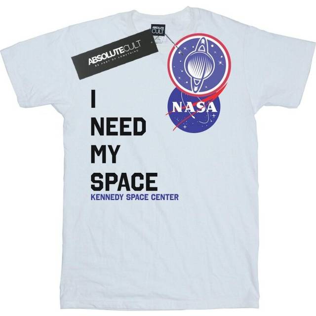 (XXL, White) NASA Womens/Ladies I Need My Space Cotton Boyfriend T-Shirt