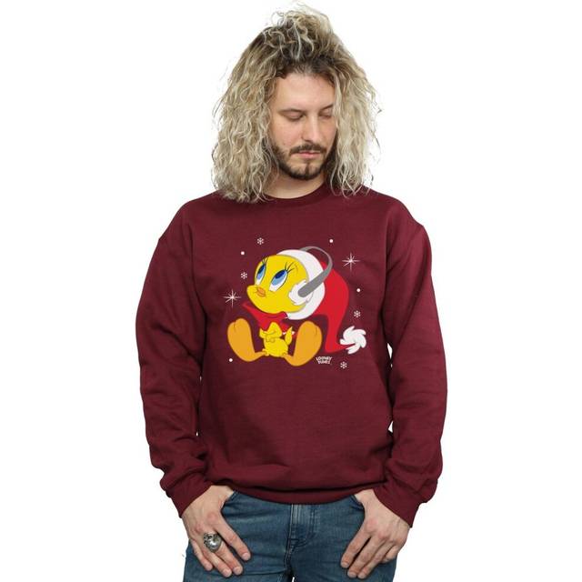 Christmas Tweety Sweatshirt - Burgundy - XL