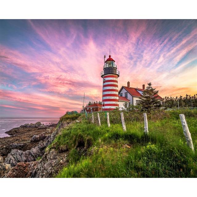 Springbok Puzzles - West Quoddy Head Lighthouse - 1000 Piece Jigsaw Puzzle - Large 30 Inches by 24 Inches Puzzle - Made in USA - Unique Cut Interlocki