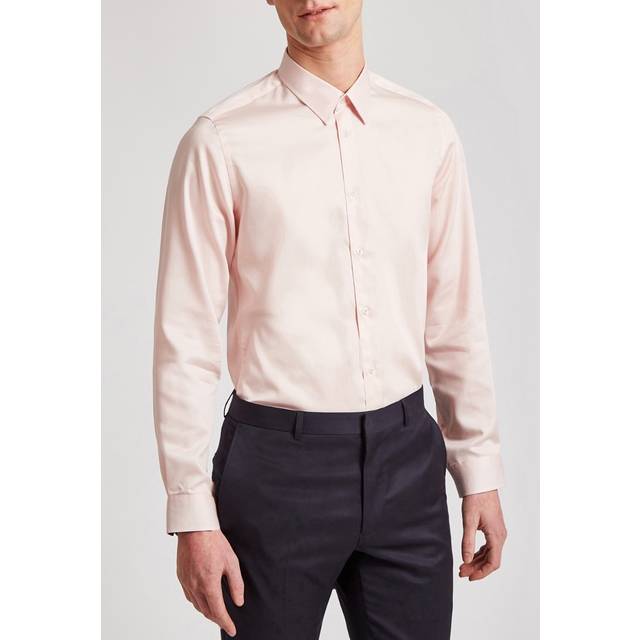 Ted Baker Long Sleeve Slim Fit Shirt - Pale Pink - 16