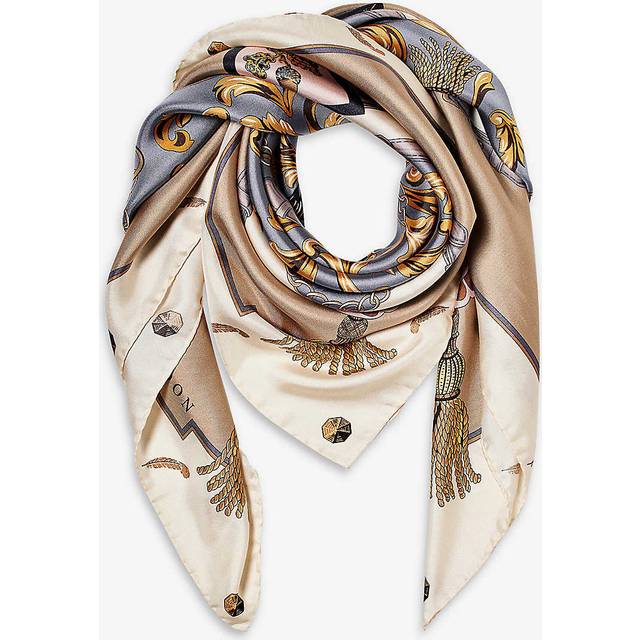 Aspinal Of London Silk Signature Scarf - Neutral - One size
