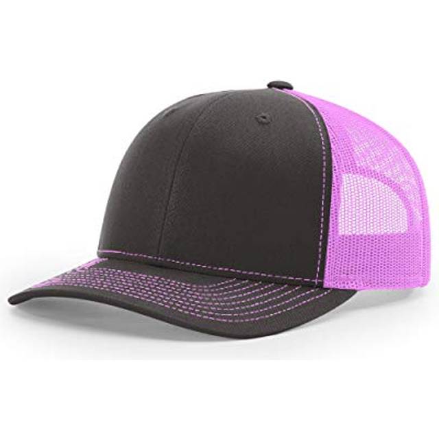 Richardson - Grå trucker Keps - 112 Split Charcoal/Neon Pink Trucker @ Hatstore
