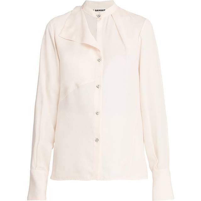 Jil Sander, Shirts, female, Beige, 2XS, Buttoned Long-Sleeved Shirt
