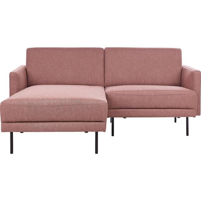 Right Hand 2 Seater Fabric Corner Sofa Pink BREDA