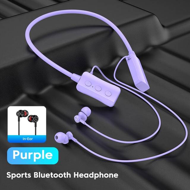 (a-Purple-TypeA earplug) OLAF New Bluetooth 5.3 Earphones Wireless Headphones Neckband Sports Headset Gamer HIFI Stereo Earbuds With Mic Support TF Ca
