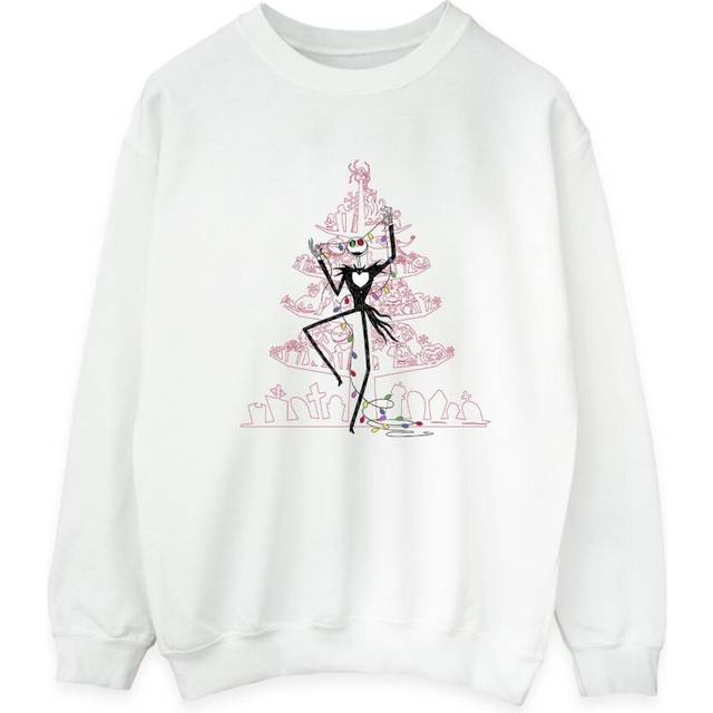 Disney Mens The Nightmare Before Christmas Scary & Bright Sweatshirt XXL white