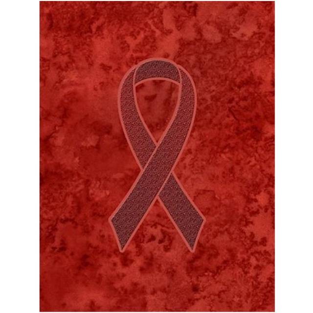 Burgundy Ribbon for Multiple Myeloma Cancer Awareness Canvas House Flag Size - 28 x 40 In.