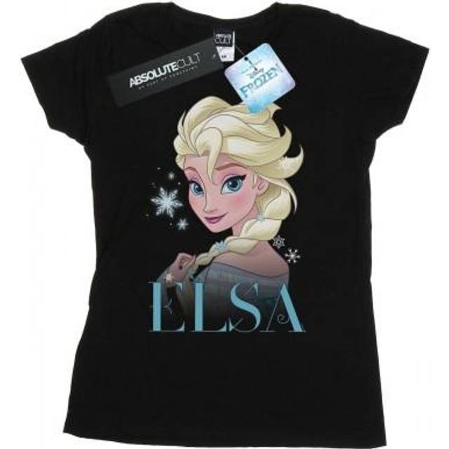 (M, White) Disney Womens/Ladies Frozen Elsa Snowflake Portrait Cotton T-Shirt