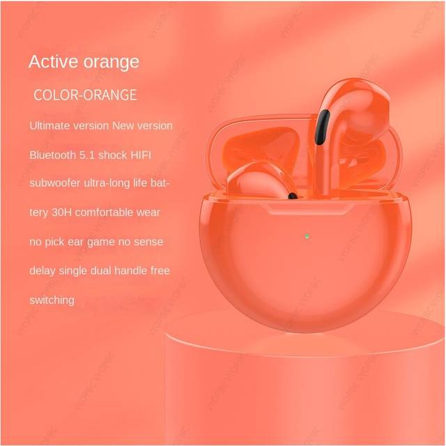 (a-02) NEW Original Air Pro 6 TWS Wireless Headphones Fone Bluetooth Earphones Mic Pods In Ear Earbuds Earbuds sport Headset For Xiaomi