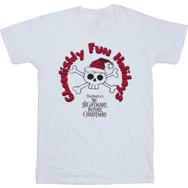The Nightmare Before Christmas Ghouishly Fun Holidays T-Shirt - White - XL