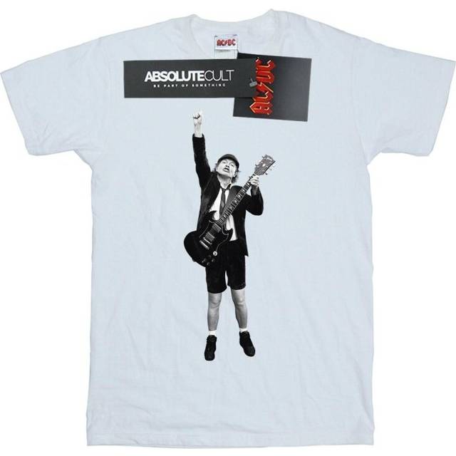 (3XL, White) AC/DC Mens Angus Young Cut Out T-Shirt