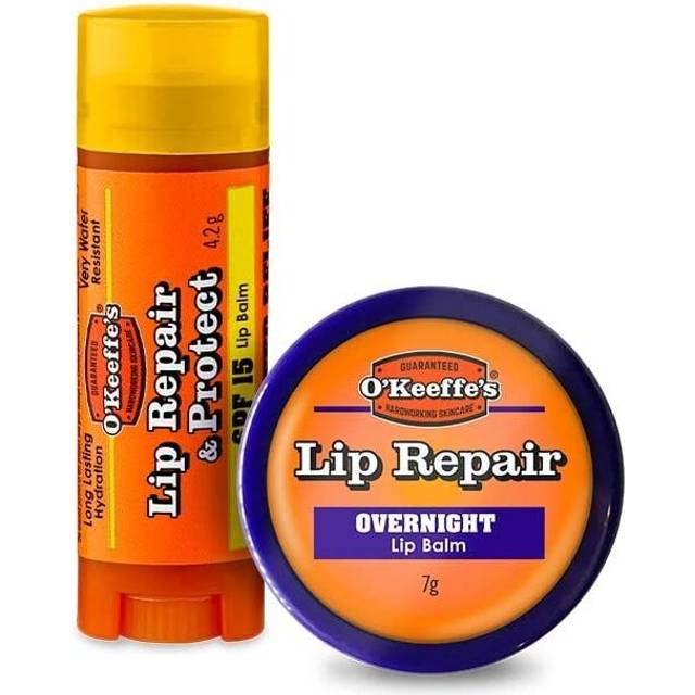 O'Keeffe's Lip Repair SPF 15 Lip Balm 4.2g & Lip Repair Overnight 7g (Twin Pack)