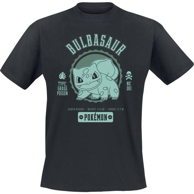 Pokémon - Collegiate Bulbasaur - T-Shirt - black - L - 100% Cotton,Jersey