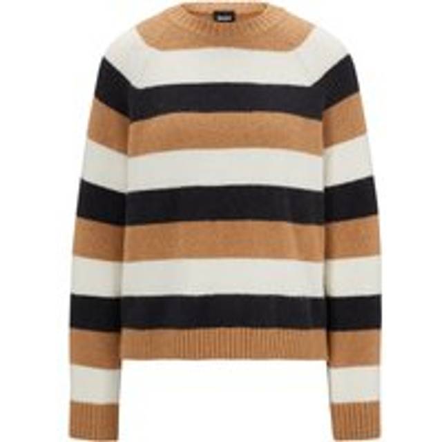Boss - Febisani Iconic Colour Stripe Jumper Col: 988 Sand, Size: Xs L