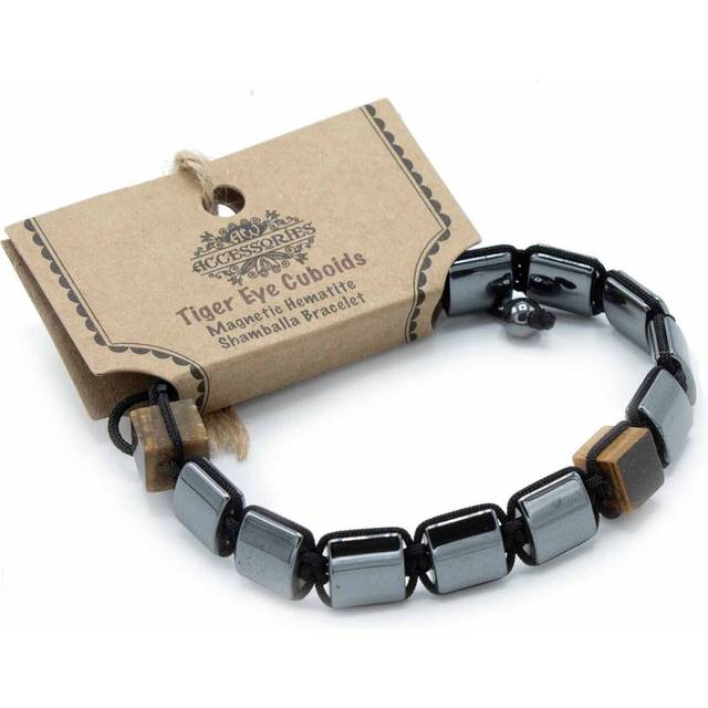 Adorable Jewellery Gifts -  Magnetic Hematite Shamballa Bracelet -  Tiger Eye Cuboids