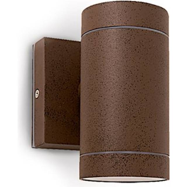 Cylinder Outdoor Up & Down Wall Light - Rust Brown