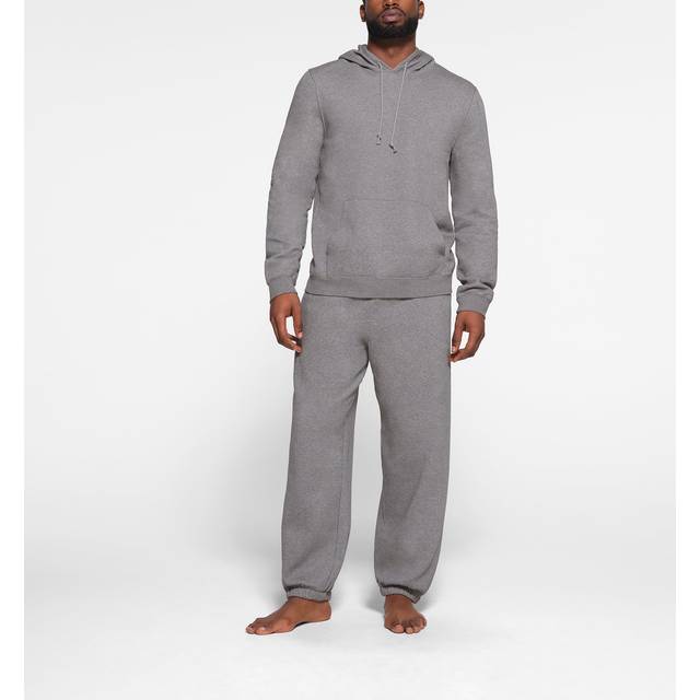 SKIMS Gray Fleece Lounge Hoodie - DARK HEATHER GREY - XS