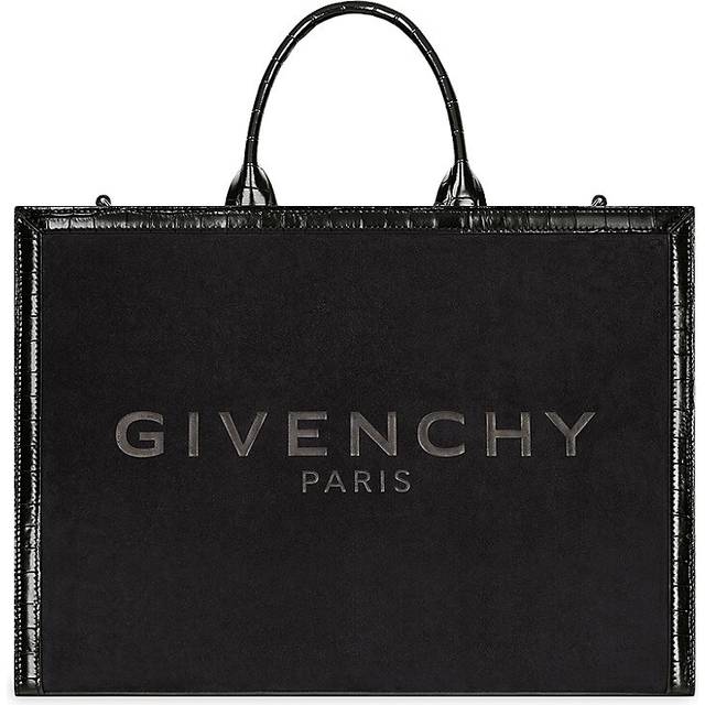 Givenchy G-Tote Medium Suede & Croc-Embossed Leather Tote