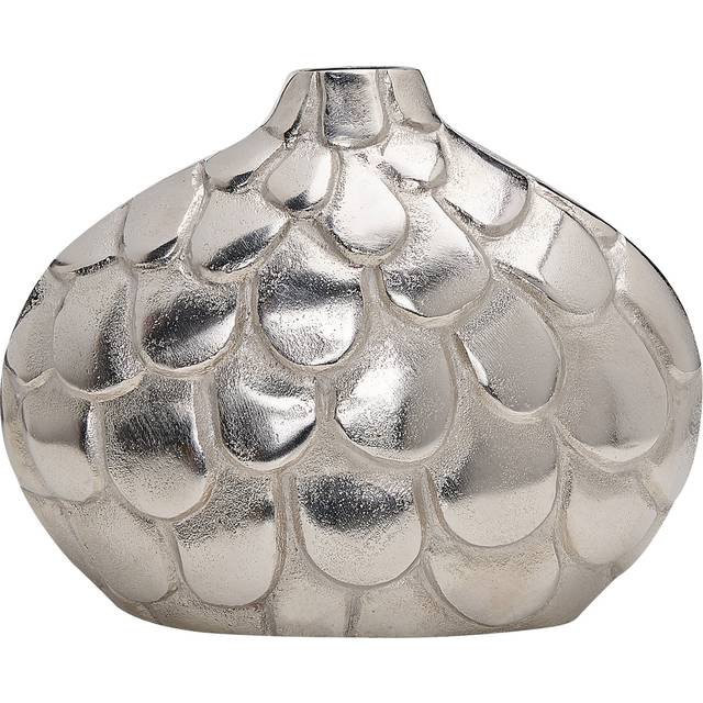 Metal Flower Vase Silver TIMGAD