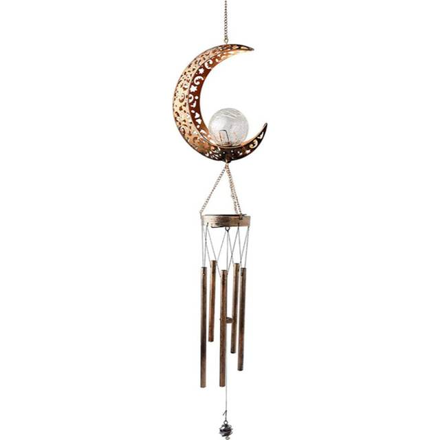 Solar Garden Light, Wrought Iron Hollow Wind Chime Light, Pendant Led Outdoor Landscape Decorative Light