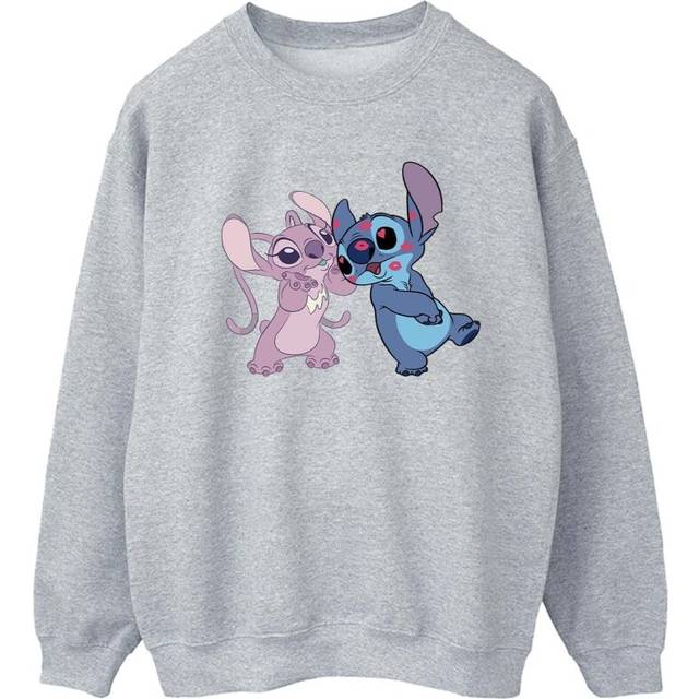 (XXL, Sports Grey) Disney Womens/Ladies Lilo & Stitch Kisses Sweatshirt