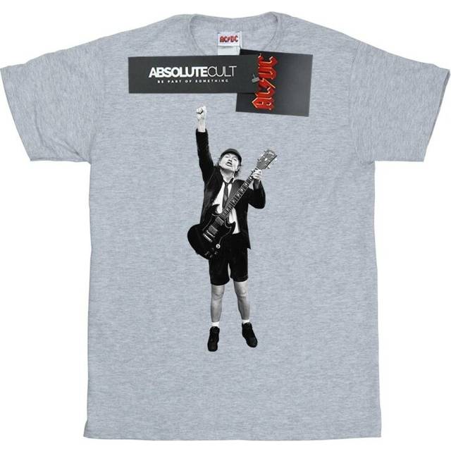(3XL, Sports Grey) AC/DC Mens Angus Young Cut Out T-Shirt