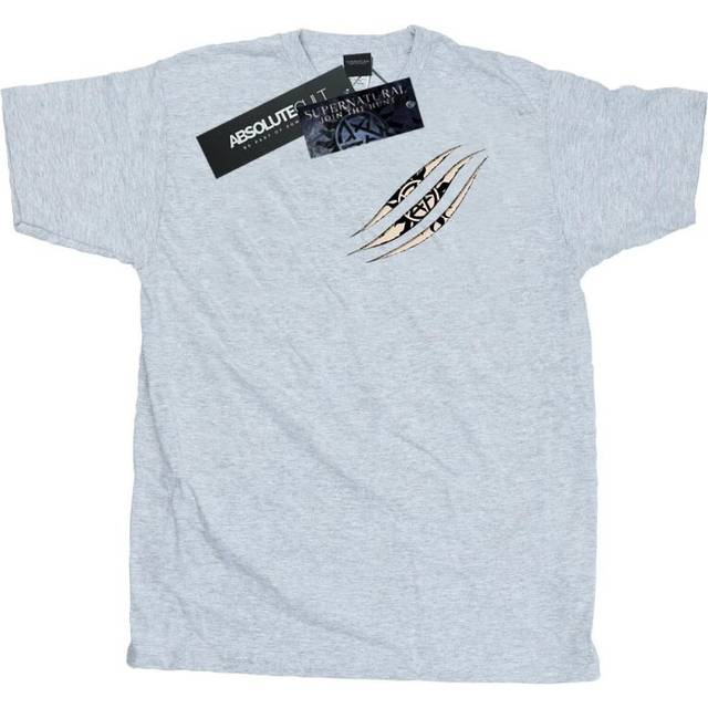 (3XL, Sports Grey) Supernatural Mens Symbol Scratch T-Shirt