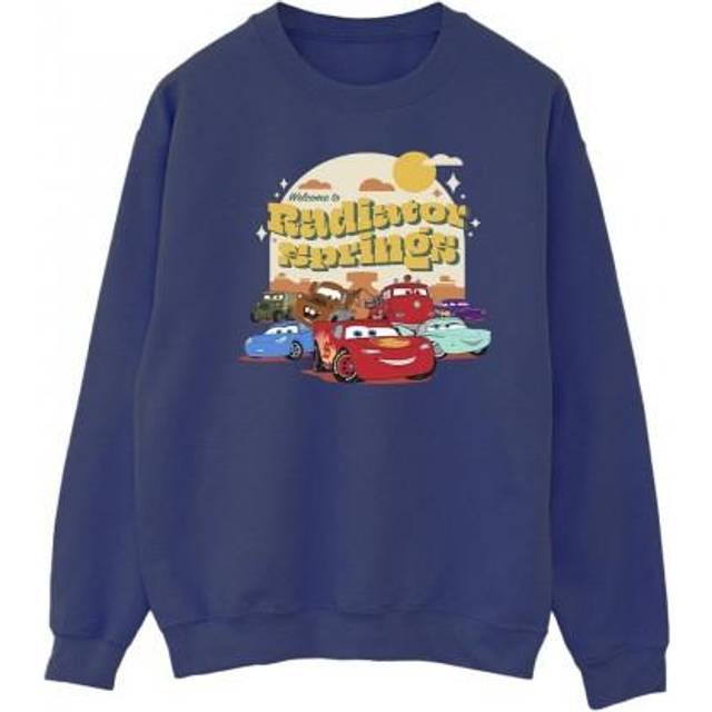 (S, Navy Blue) Disney Mens Cars Radiator Springs Group Sweatshirt