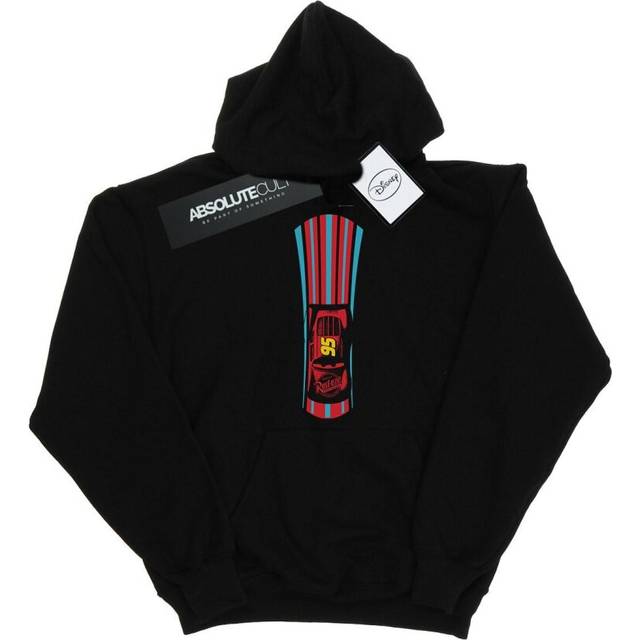 (XXL, Black) Disney Mens Cars Lightning McQueen Stripes Hoodie